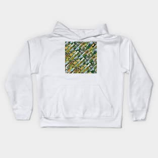 African Wildlife Stripe Collage Green Kids Hoodie